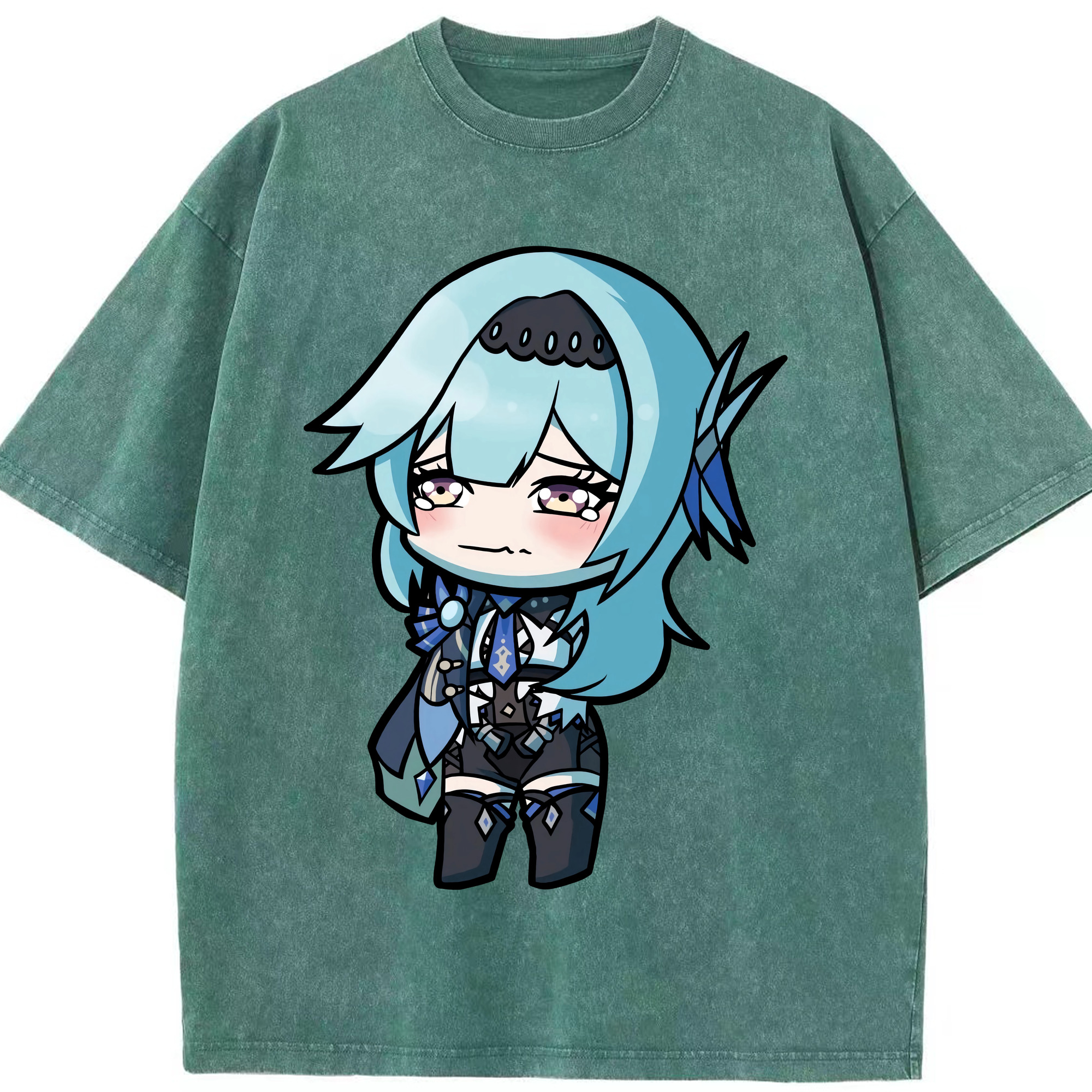 げんし神 优菈 ゆうら genshin Yūra 綿100% ヴィンテージ風 半袖Tシャツ（フロントプリント）